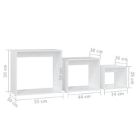 Tavolini Impilabili 3 pz Bianchi in Legno Multistrato cod mxl 15406