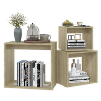 Tavolini Impilabili 3 pz Rovere Sonoma in Truciolato cod mxl 13956