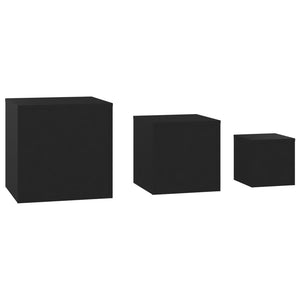 Tavolini di Servizio 3 pz Neri in Truciolatocod mxl 103524