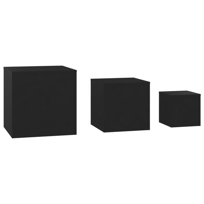 Tavolini di Servizio 3 pz Neri in Truciolatocod mxl 103524