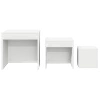 Tavolini Impilabili 3 pz Bianchi in Truciolato cod mxl 7550