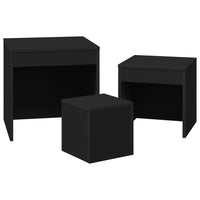 Tavolini Impilabili 3 pz Neri in Truciolato 808595