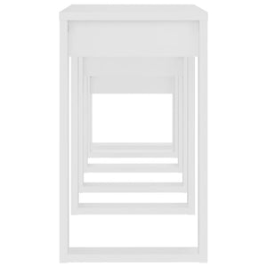 Tavolini impilabili 3 pz bianchi in legno ingegnerizzato 808603