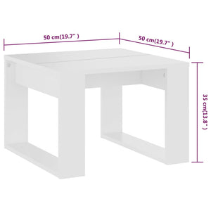 Tavolino Bianco 50x30x50 cm in Legno Multistrato cod mxl 38984