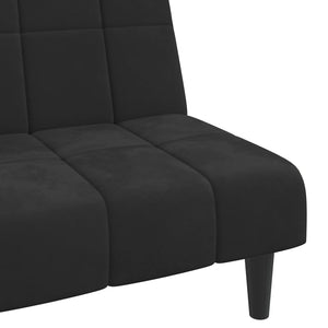 Divano Letto a 2 Posti Nero in Velluto 337508