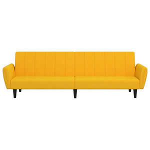 Divano Letto a 2 Posti Giallo in Velluto 337543