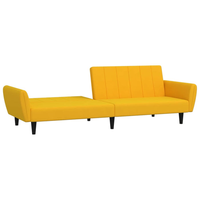 Divano Letto a 2 Posti Giallo in Velluto 337543