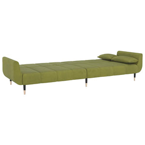 Divano Letto a 2 Posti con 2 Cuscini Verde Chiaro in Velluto 337585