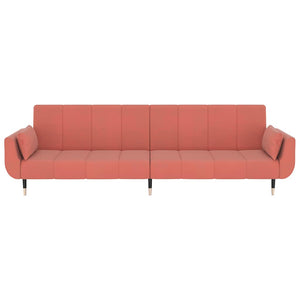 Divano Letto a 2 Posti con 2 Cuscini Rosa in Velluto cod mxl 15363