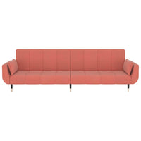 Divano Letto a 2 Posti con 2 Cuscini-Sofa Letto 2 Posti-Daybed Rosa in Velluto 204754