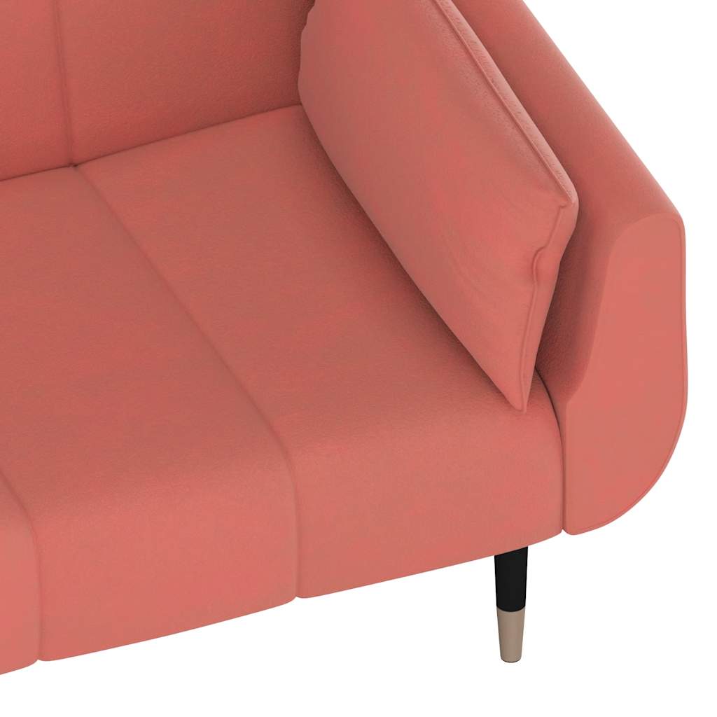 Divano Letto a 2 Posti con 2 Cuscini Rosa in Velluto cod mxl 15363