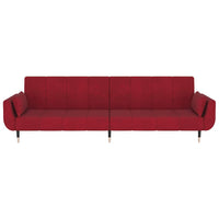 Divano Letto a 2 Posti con 2 Cuscini Rosso Vino in Velluto cod mxl 5733