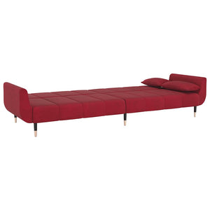 Divano Letto a 2 Posti con 2 Cuscini Rosso Vino in Velluto cod mxl 5733