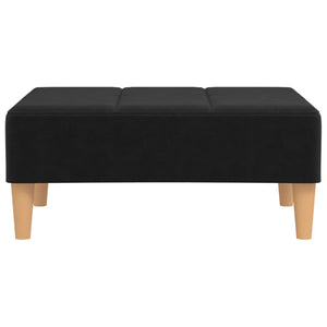 Poggiapiedi Nero 78x56x32 cm in Tessuto