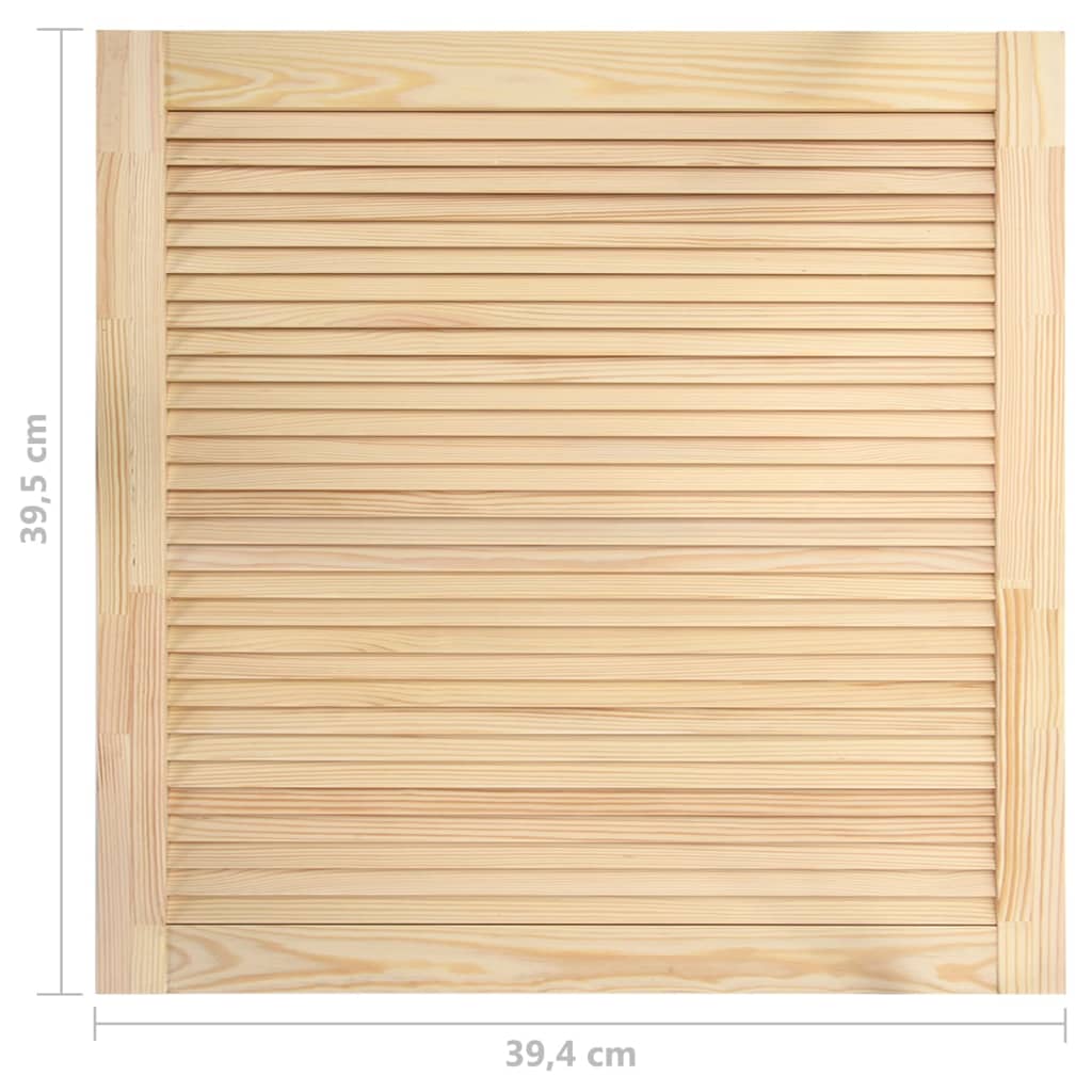 Porta persiana in legno massello di pino, porta dell'armadio, rivestimento della porta per armadio, guardaroba, paravento, 39,5 x 39,4 cm 02_0003866