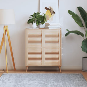 Ante con Design a Lamelle 4 pz 39,5x39,4 cm in Legno di Pino 151108