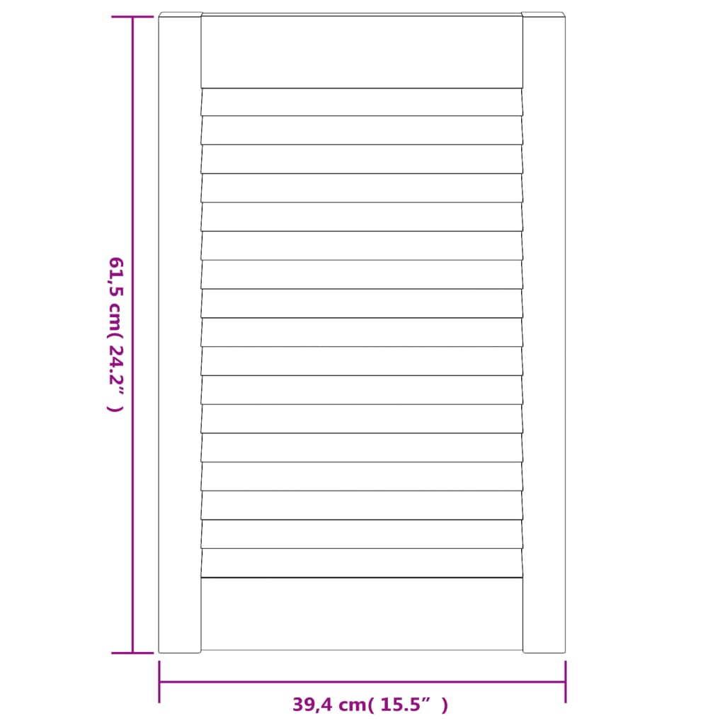 Ante a Lamelle 2 pz in Legno Massello di Pino 61,5x39,4 cm cod mxl 55025