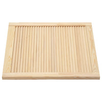 Porta persiana in legno massello di pino, porta dell'armadio, rivestimento della porta per armadio, guardaroba, paravento, 61,5 x 59,4 cm 02_0003871