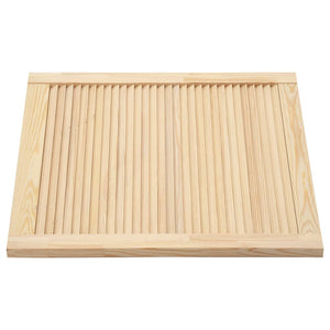 Porta persiana in legno massello di pino, porta dell'armadio, rivestimento della porta per armadio, guardaroba, paravento, 61,5 x 59,4 cm 02_0003871