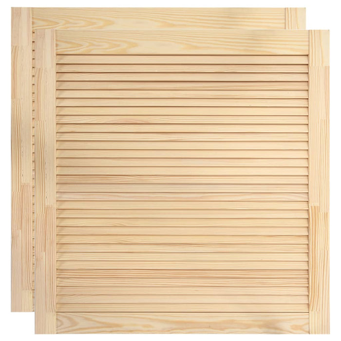 Set di 2 ante a persiana in legno massello di pino, ante per armadietti, ante per ripiani, per armadio, guardaroba, guardaroba, 24,5 x 23,5 pollici 02_0003895