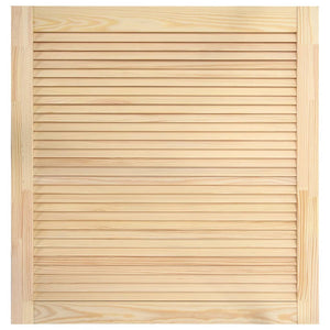 Set di 2 ante a persiana in legno massello di pino, ante per armadietti, ante per ripiani, per armadio, guardaroba, guardaroba, 24,5 x 23,5 pollici 02_0003895