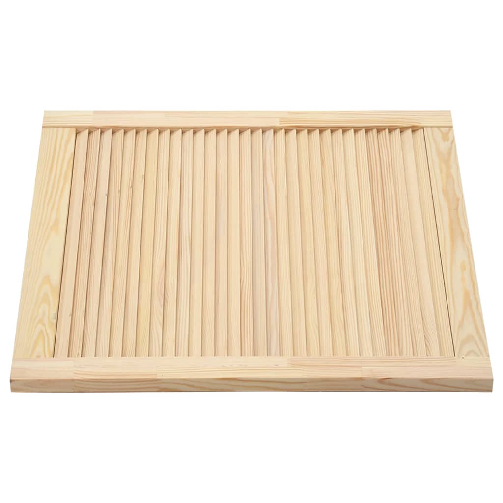 Set di 2 ante a persiana in legno massello di pino, ante per armadietti, ante per ripiani, per armadio, guardaroba, guardaroba, 24,5 x 23,5 pollici 02_0003895