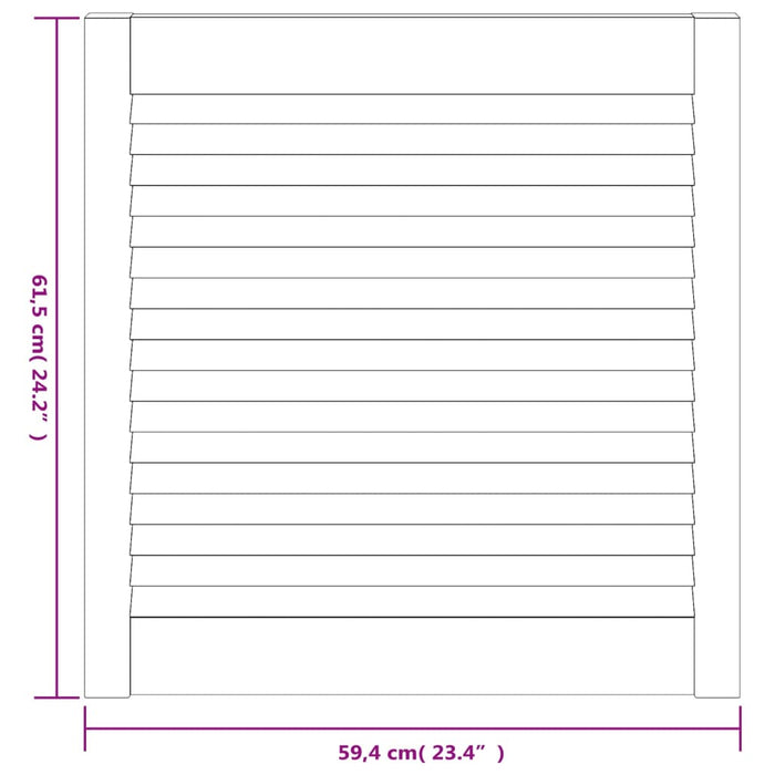Ante con Design a Lamelle 4 pz 61,5x59,4 cm in Legno di Pino 151123
