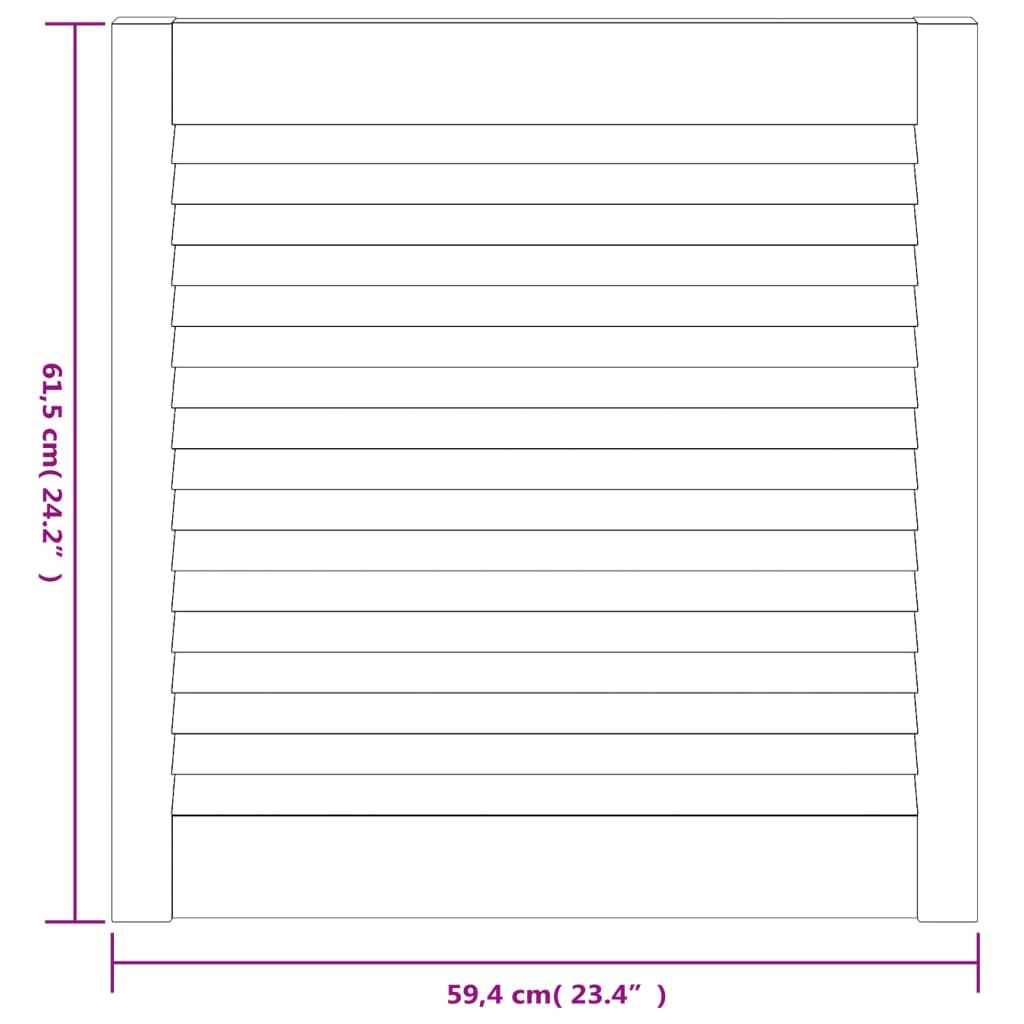 Ante a Lamelle 4 pz in Legno Massello di Pino 61,5x59,4 cm cod mxl 57952
