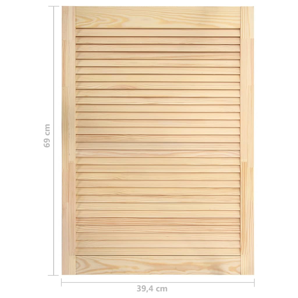 Anta con persiana, anta dell'armadio, mensola, rivestimento dell'anta per armadio, guardaroba, paravento, 69 x 39,4 cm, in legno massello di pino 02_0003872