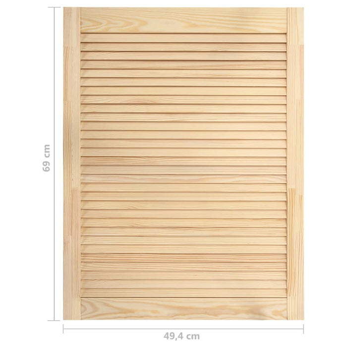 Porta persiana in legno massello di pino, porta dell'armadio, rivestimento per porta dell'armadio, guardaroba, paravento, 69 x 49,4 cm 02_0003873