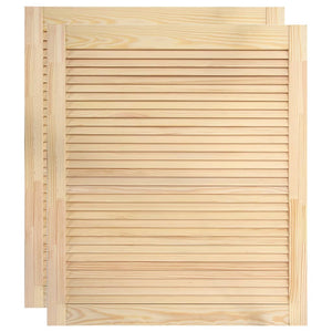 Set di 2 ante a persiana, ante per armadi, ante per ripiani, rivestimento per armadio, guardaroba, guardaroba, 69x59,4 cm, in legno massello di pino 02_0003898