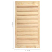 Porta persiana in legno massello di pino Porta dell'armadio Mensola Rivestimento per porta per armadio Guardaroba Guardaroba 99,3x39,4 cm 02_0003875