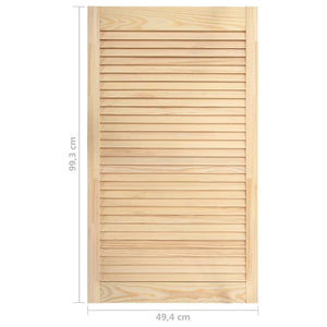 Porta persiana in legno massello di pino Porta dell'armadio Mensola Rivestimento per porta per armadio Guardaroba Guardaroba 99,3x49,4 cm 02_0003876