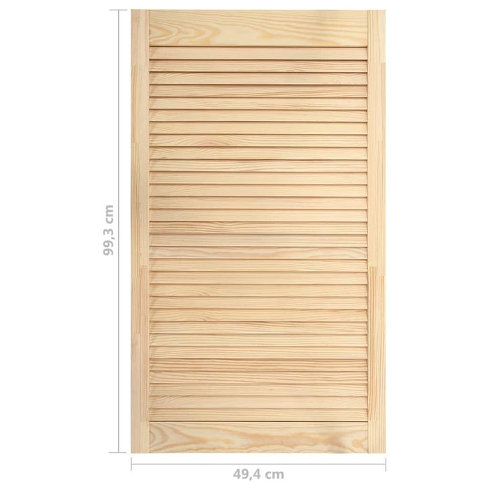 Porta persiana in legno massello di pino Porta dell'armadio Mensola Rivestimento per porta per armadio Guardaroba Guardaroba 99,3x49,4 cm 02_0003876