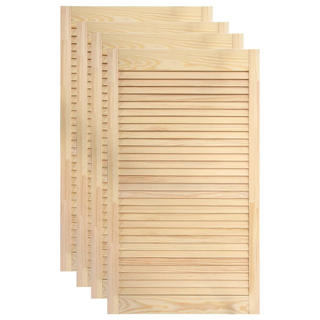 Set di 4 ante a persiana, ante per armadi, ante per scaffali, per armadio, guardaroba, guardaroba, 99,3x49,4 cm, in legno massello di pino 02_0003924