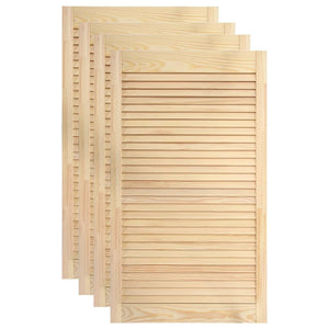 Set di 4 ante a persiana, ante per armadi, ante per scaffali, per armadio, guardaroba, guardaroba, 99,3x49,4 cm, in legno massello di pino 02_0003924