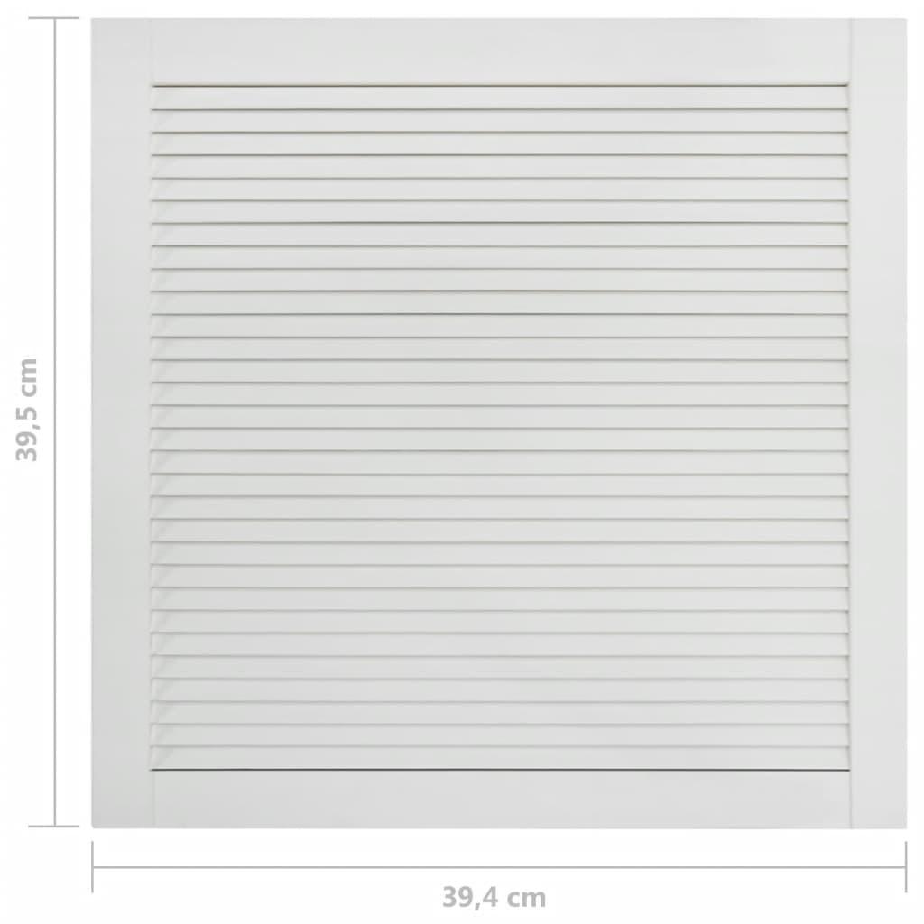 Anta persiana in legno massello di pino anta per armadio mensola rivestimento per anta per armadio paravento per armadio 395x394 cm bianco 02_0003878