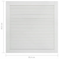 Anta persiana in legno massello di pino anta per armadio mensola rivestimento per anta per armadio paravento per armadio 395x394 cm bianco 02_0003878