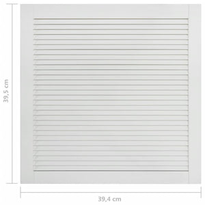 Anta persiana in legno massello di pino anta per armadio mensola rivestimento per anta per armadio paravento per armadio 395x394 cm bianco 02_0003878