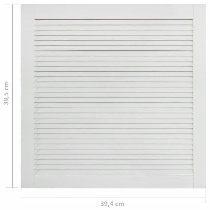 Anta persiana in legno massello di pino anta per armadio mensola rivestimento per anta per armadio paravento per armadio 395x394 cm bianco 02_0003878