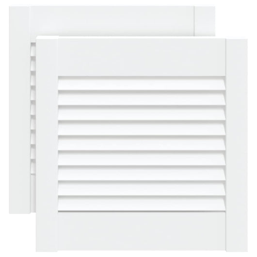 Ante a Lamelle 2 pz Bianche 39,5x39,4 cm in Legno di Pino 151143