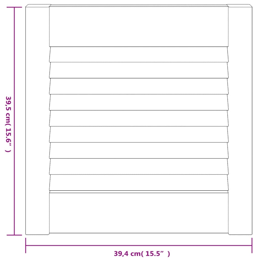 Ante a Lamelle 2 pz in Massello di Pino Bianche 39,5x39,4 cm cod mxl 77358