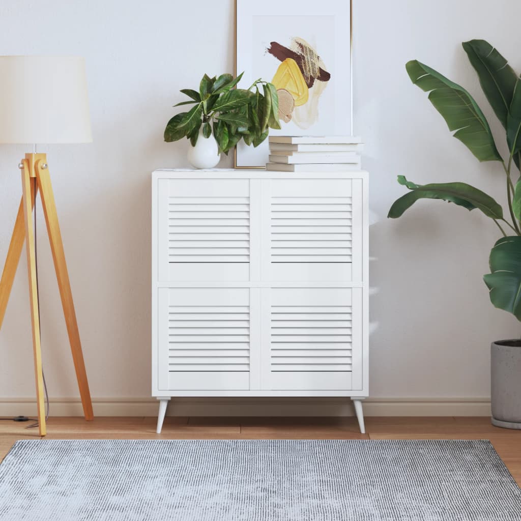 Ante a Lamelle 4 pz Bianche 39,5x39,4 cm in Legno di Pino 151144