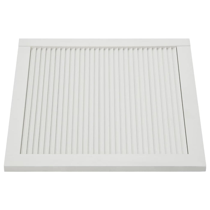 Porta persiana in legno massello di pino, porta dell'armadio, rivestimento per porta dell'armadio, guardaroba, paravento, bianco 39,5 x 49,4 cm 02_0003879