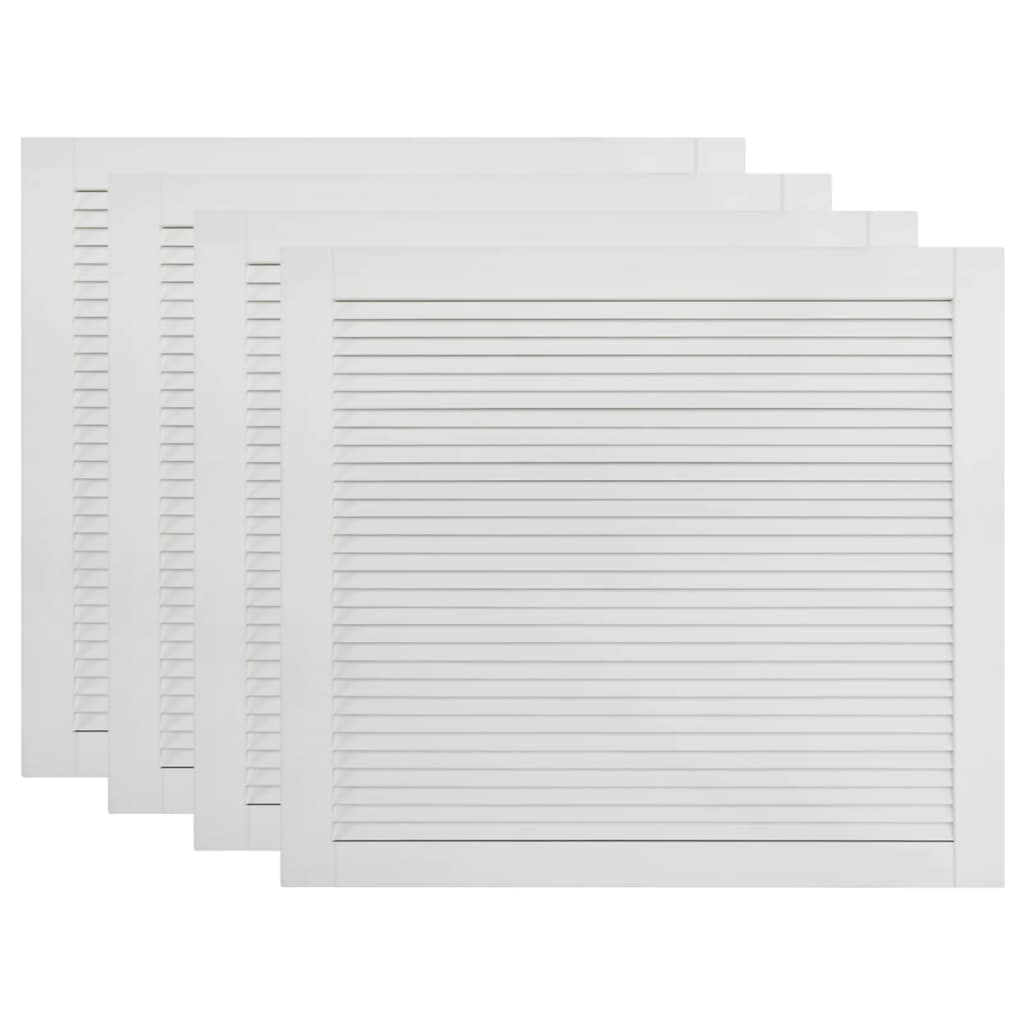 Set di 4 ante in legno massello di pino, ante con persiane, ante per armadi, ante per ripiani, rivestimento per armadio, guardaroba, guardaroba, 39,5 x 49,4 cm, bianco 02_0003927