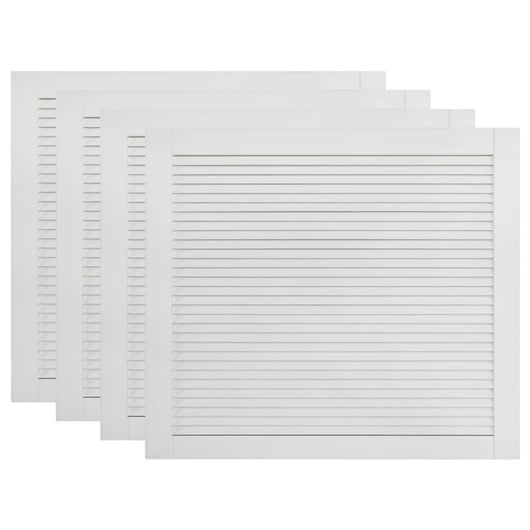 Set di 4 ante in legno massello di pino, ante con persiane, ante per armadi, ante per ripiani, rivestimento per armadio, guardaroba, guardaroba, 39,5 x 49,4 cm, bianco 02_0003927