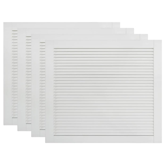 Set di 4 ante in legno massello di pino, ante con persiane, ante per armadi, ante per ripiani, rivestimento per armadio, guardaroba, guardaroba, 39,5 x 49,4 cm, bianco 02_0003927