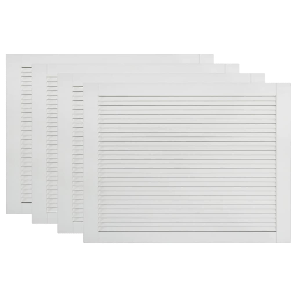 Set di 4 ante con persiana, ante per armadi, ante per scaffali, per armadio, guardaroba, guardaroba, 39,5 x 59,4 cm, in legno massello di pino bianco 02_0003928