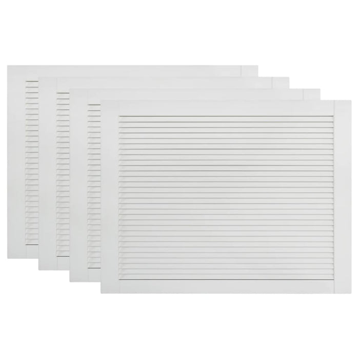 Set di 4 ante con persiana, ante per armadi, ante per scaffali, per armadio, guardaroba, guardaroba, 39,5 x 59,4 cm, in legno massello di pino bianco 02_0003928