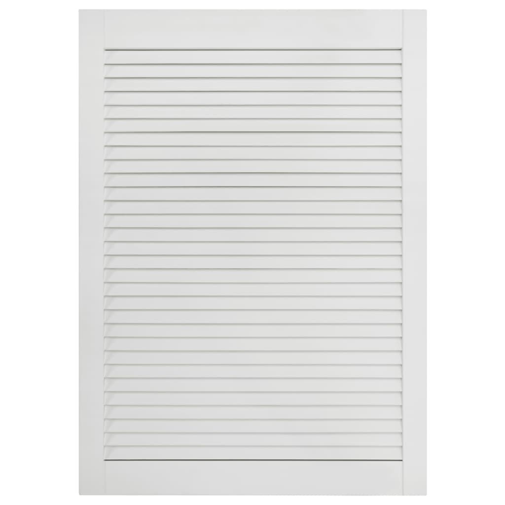 Anta con persiana, anta dell'armadio, mensola, rivestimento dell'anta per armadio, guardaroba, paravento, 69 x 39,4 cm, in legno massello di pino bianco 02_0003884